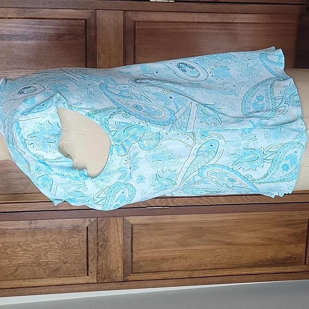Apt. 9 100% Silk Teal Paisley Cap Sleeve Blouse Top  Sz M - Picture 3 of 8